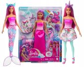 DREAMTOPIA BARBIE LALKA PRZEBIERANKI SWIAT FANTAZJI syrenka jednorożec