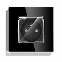 GNIAZDKO ELEKTRYCZNE SZKLANE POJEDYNCZE HERMETYCZNE GNIAZDO IP44 Z KLAPKĄ