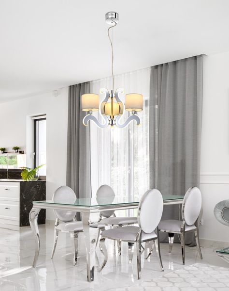 Ambrosia 1 zwis 3x40W E14 + 18,4W LED chrom zdjęcie 6