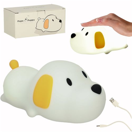 Lampka Nocna Silikonowa dla Dzieci na Biurko Piesek Led Biała USB Timer na Arena.pl