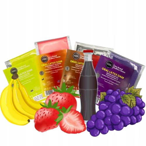 Cienka Chusteczka EXS Koferdamy 4 Smaki Lateksowa Do Seksu Oralnego Owocowe na Arena.pl