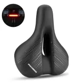 siodełko rowerowe mtb z amortyzorami wodoodporne + lampka led - czarne