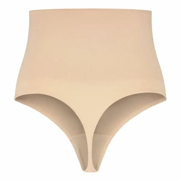 bye bra string bezszwowy wysoki stan beżowy l modelujący zdjęcie 4