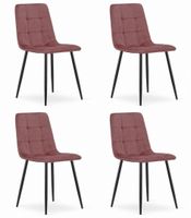 Krzesło KARA - różowy aksamit / nogi czarne x 4