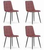 Krzesło KARA - różowy aksamit / nogi czarne x 4