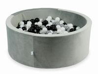Suchy basen z piłeczkami 500 sztuk 110x40 Velvet szary (czarne, szare, perłowe)