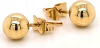 Złote kolczyki 585 gładkie kuleczki 4mm sztyft wyjątkowa modny kolekcja