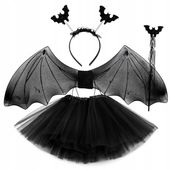 HALLOWEEN STRÓJ PAJĘCZARKA NIETOPERZ KOSTIUM TUTU