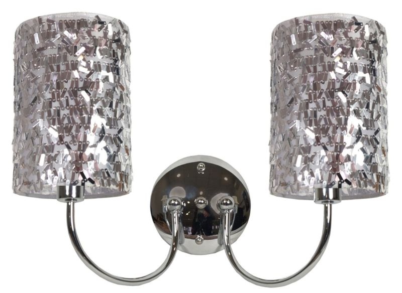 Deimos # # kinkiet chromowy 2x40W E14 abażur czarny zdjęcie 1