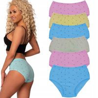 6-PAK Majtki Maxi Wysoki Stan Cotton World Bawełniane Wygodne Zestaw 2XL