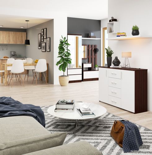 KOMODA K 45 110 cm WENGE / BIAŁA na Arena.pl