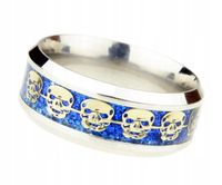 OBRĄCZKA PIERŚCIONEK STAL CHIRURGICZNA CZASZKI 20