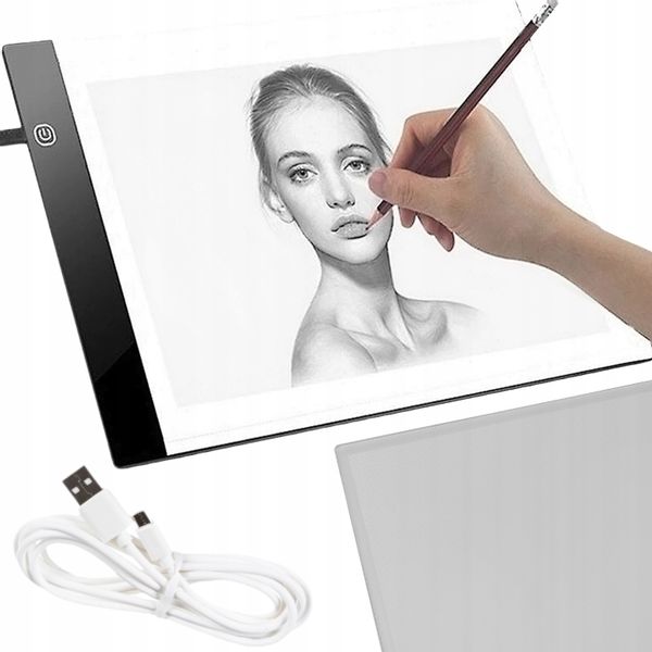 TABLICA DO RYSOWANIA DESKA KREŚLARSKA KALKA A4 LED zdjęcie 1