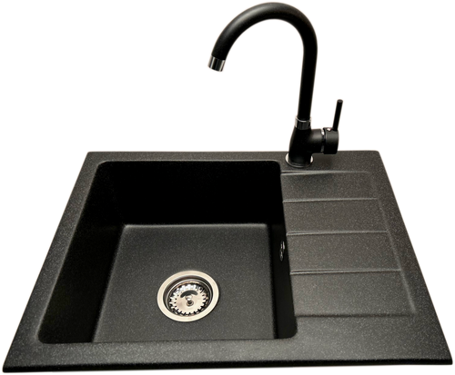 copy of Zlewozmywak jednokomorowy z ociekaczem ADAL grafit z prawym ociekaczem + bateria NOON na Arena.pl