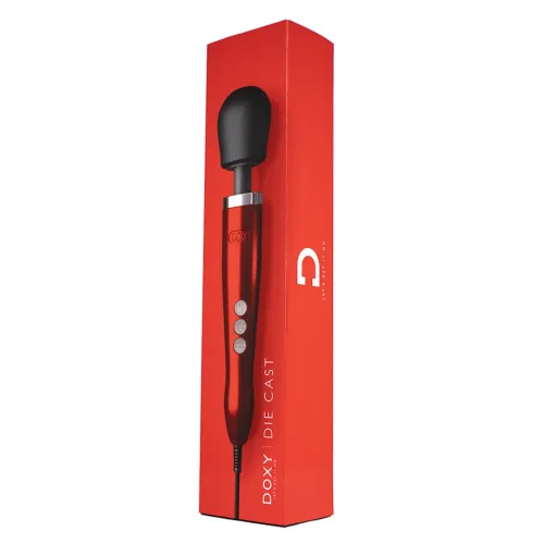doxy die cast wand massager red - sieciowy masażer z aluminiową obudową na Arena.pl