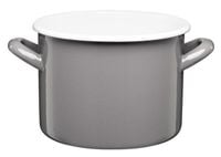 Garnek emaliowany polewany gładki GORDON 22 cm 6,0 l szary biały środek