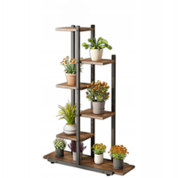 Kwietnik stojak na rośliny kwiaty brązowy nowoczesny regał drewniany loft