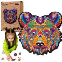 puzzle edukacyjne drewniane brązowy niedźwiedź a4 dla dzieci