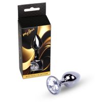 biżuteria analna srebrna z diamencikiem mylove toys 7 cm