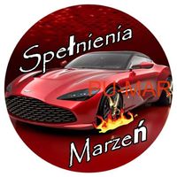 Opłatek na tort Urodziny Aston Martin Samochód Auto Logo Tekst Gratis