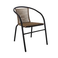 Krzesło ogrodowe sznurkowe brązowe – nowoczesne metalowe siedzisko na taras i balkon 347