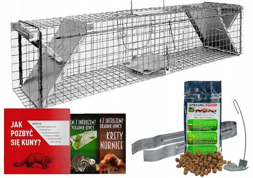 PROFESJONALNA PUŁAPKA ŻYWOŁAPKA KUNY SZCZURY ŁASKI NORKI ŁAPKA na Arena.pl