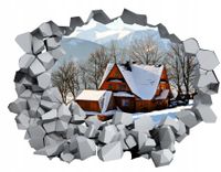 Naklejka samoprzylepna 3D dziura zimowy pejzaż HIT