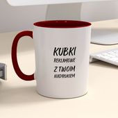 Firmowy kubek reklamowy - CLASSIC z kolorowym wnętrzem i uszkiem - 12 szt.