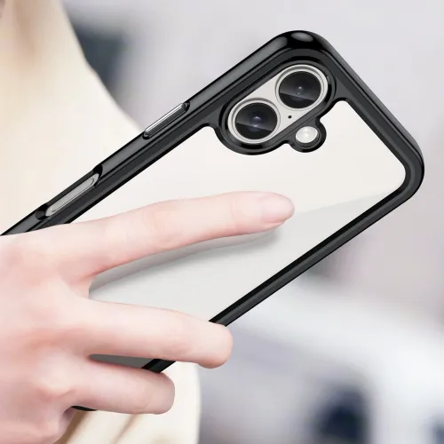 etui outer space case z żelową ramką do iphone 16 plus - czarne na Arena.pl