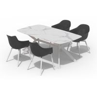 ZESTAW MEBLI OGRODOWYCH BALLENA DLA 4 OSÓB KRZESŁA Z CERTYFIKATEM GRS