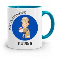 Kubek Błękitny Dla Kuriera Mam Twoją Paczkę Z Nadrukiem Ze Zdjęciem