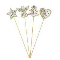 Świąteczny piker dekoracja rzeźbiona mix wzorów, 1 szt.