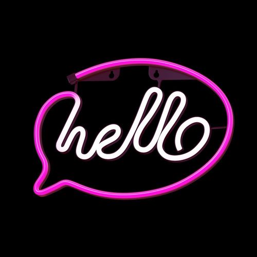 Neon LED HELLO róż biały Bat + USB FLNE15 Forever Light na Arena.pl