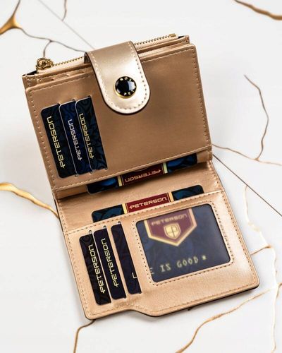 pojemny portfel damski ze skóry ekologicznej - peterson na Arena.pl