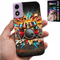 ETUI DO MOTOROLA MOTO E14 - ROCK PERKUSJA BĘBNY ROCK & ROLL + FOLIA