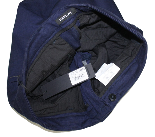 Męskie spodnie Replay - M9744 .000.52301 granatowe rurki oryg. - W30/L30 na Arena.pl