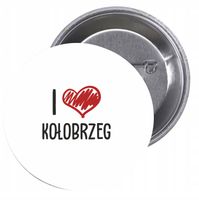 Przypinki buttony I LOVE KOŁOBRZEG z grafiką