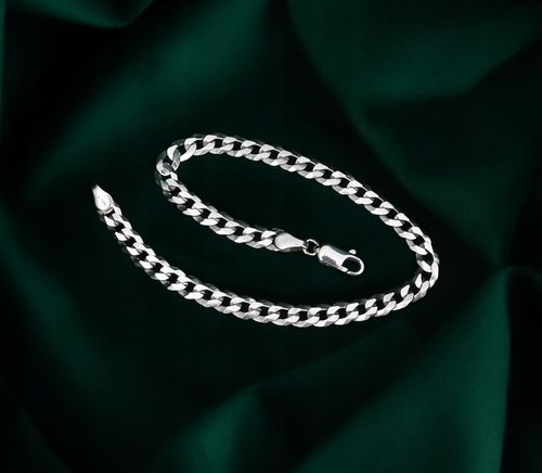 SREBRNA PEŁNA BRANSOLETKA MĘSKA PANCERKA SOLIDNA PR. 925 + GRAWER GRATIS na Arena.pl