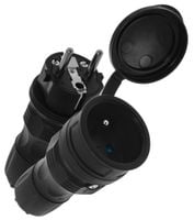 zestaw wtyczka + gniazdo extrem ip54 czarny - e+97-0003