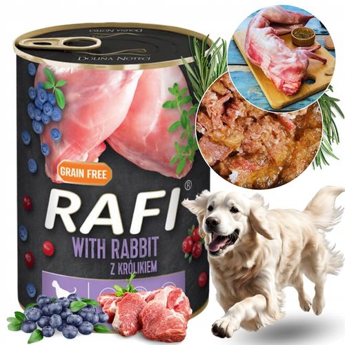 DOLINA NOTECI RAFI MOKRA KARMA DLA PSA BEZ ZBÓŻ MIX SMAKÓW PUSZKA 24x400g na Arena.pl