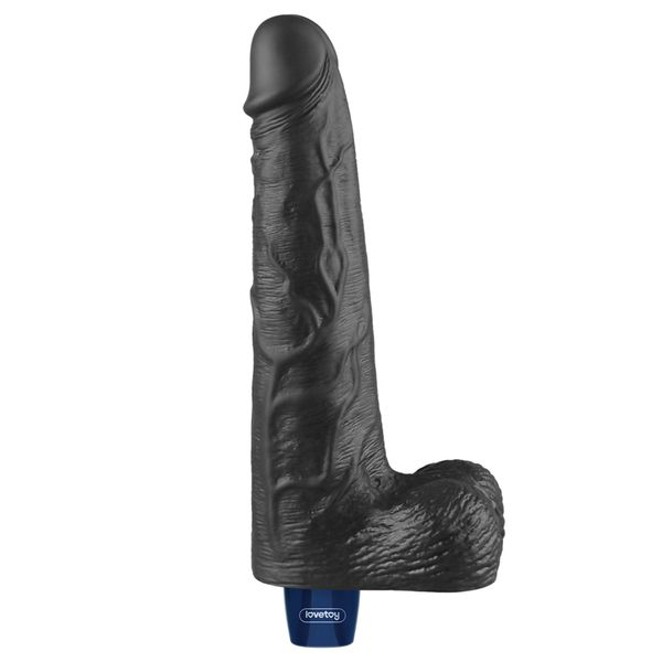 10" Real Softee Rechargeable Tpe Vibrating Dildo(Black) zdjęcie 4