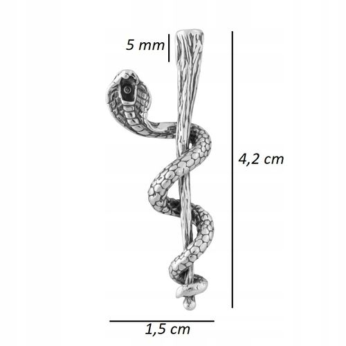 SREBRNA MĘSKA ZAWIESZKA WISIOREK LASKA ESKULAPA SREBRO PR. 925 NA PREZENT na Arena.pl