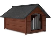 Różne kolory drewniana ocieplana buda dla psa L solidna + kurtyna