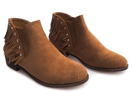 AŻUROWE BOTKI BOHO FRĘDZLE 3576 CAMEL 40 na Arena.pl
