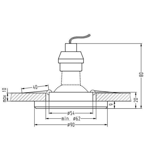 Niebieska lampa wpuszczana 2226965 do zabudowy LED 2,1W oczko na Arena.pl