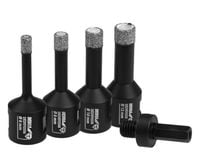 zestaw koronek diamentowych vacuum brazed 6,8,10,12mm + adap - ded1592sz01