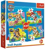 Puzzle 4w1 dla dzieci 4 niezależne układanki Trefl Psi Patrol 71 elementów