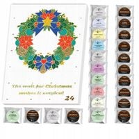 DUŻY KALENDARZ ADWENTOWY Z KAWAMI I HERBATAMI PREMIUM 24 różne smaki + DIY