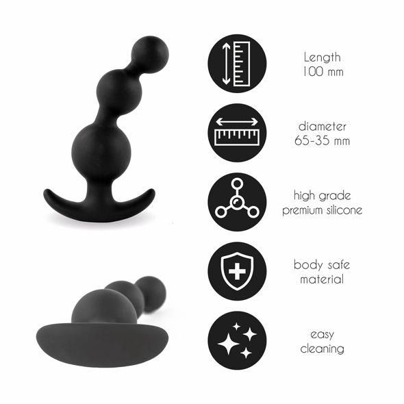 Feelztoys - Plugz Butt Plug Black Nr. 4 zdjęcie 2