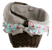 Wiklinowy Kosz Rowerowy z Obszyciem 46x34 H23/28 cm